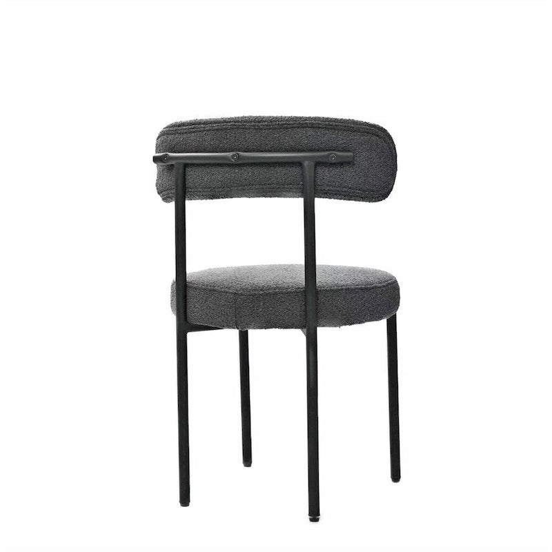 Chaises de salle à manger bouclées, style moderne du milieu du siècle, lot de 2