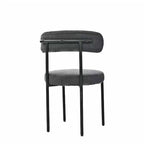 Chaises de salle à manger bouclées, style moderne du milieu du siècle, lot de 2