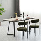 Chaises de salle à manger bouclées, style moderne du milieu du siècle, lot de 2