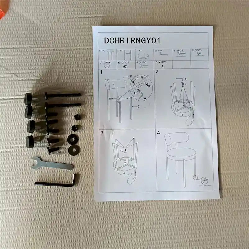 Chaises de salle à manger bouclées, style moderne du milieu du siècle, lot de 2