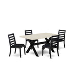 Ensemble de salle à manger East West Furniture - table de cuisine et chaises de salle à manger empilables - Noir brossé (Options de pièces et de sièges)