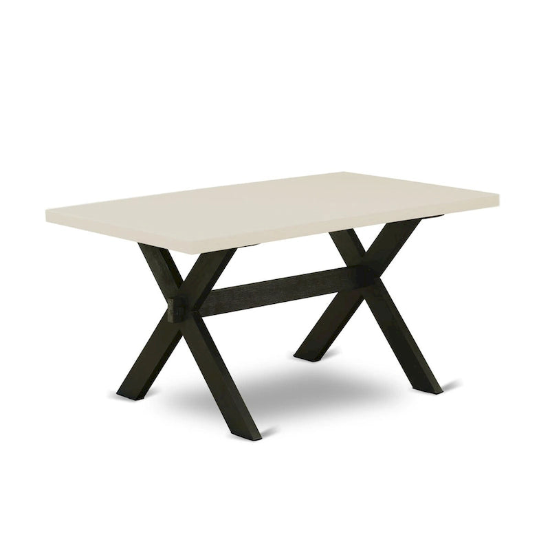 Ensemble de salle à manger East West Furniture - table de cuisine et chaises de salle à manger empilables - Noir brossé (Options de pièces et de sièges)