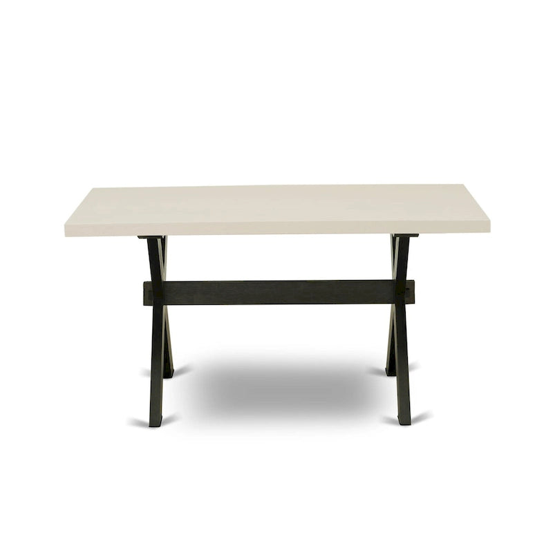 Ensemble de salle à manger East West Furniture - table de cuisine et chaises de salle à manger empilables - Noir brossé (Options de pièces et de sièges)