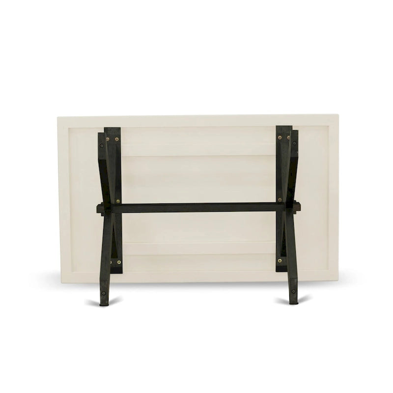 Ensemble de salle à manger East West Furniture - table de cuisine et chaises de salle à manger empilables - Noir brossé (Options de pièces et de sièges)