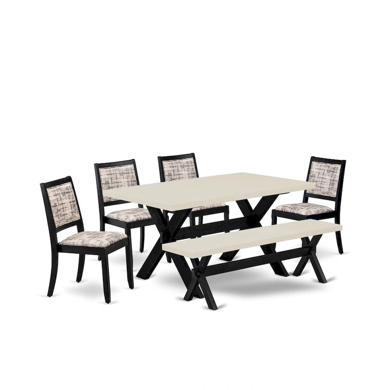 Ensemble de salle à manger East West Furniture - table de cuisine et chaises de salle à manger empilables - Noir brossé (Options de pièces et de sièges)