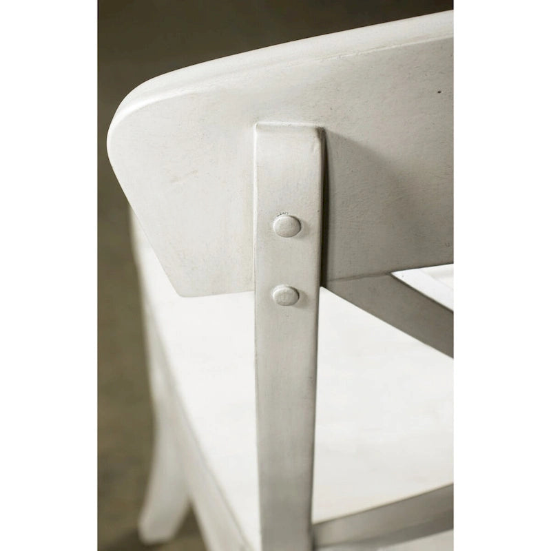 Chaises de salle à manger Roundhill Furniture Harola à dossier croisé, ensemble de 2, finition blanc fumé