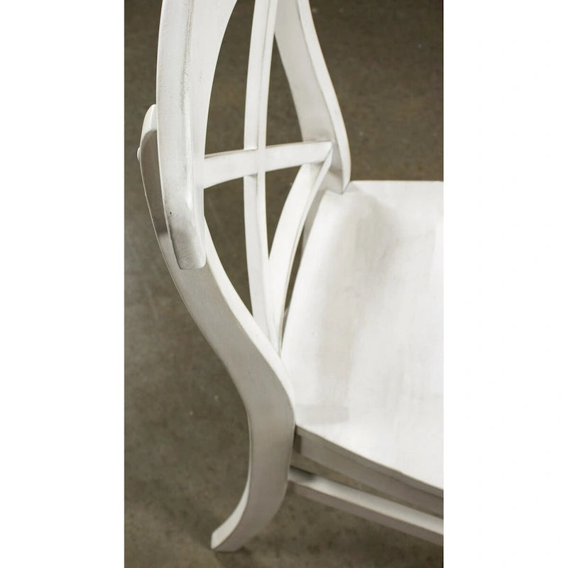 Chaises de salle à manger Roundhill Furniture Harola à dossier croisé, ensemble de 2, finition blanc fumé