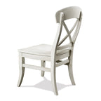 Chaises de salle à manger Roundhill Furniture Harola à dossier croisé, ensemble de 2, finition blanc fumé