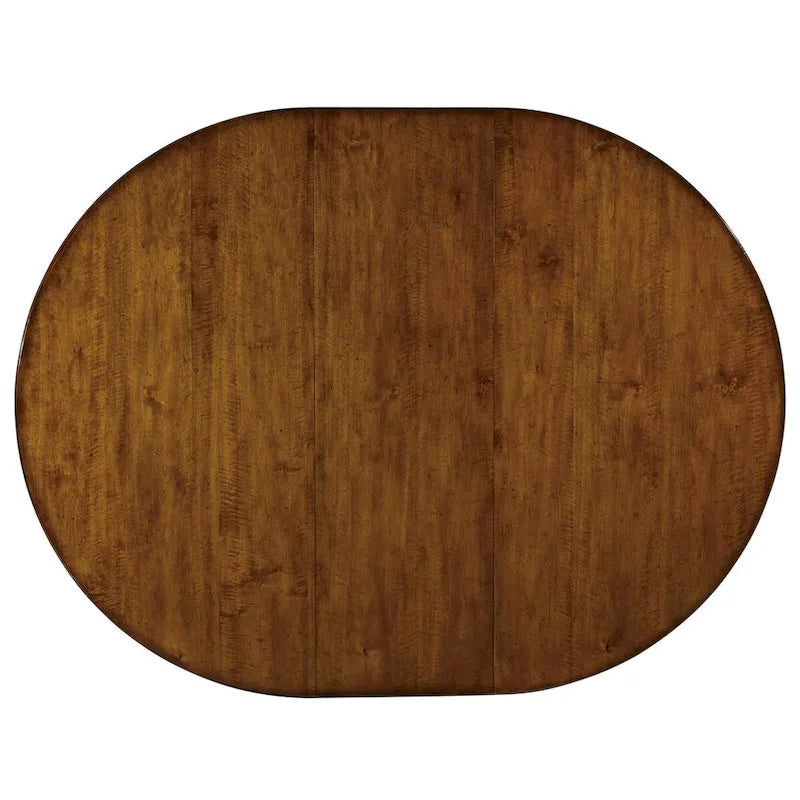 Table de salle à manger ronde à pied central Tynecastle avec une rallonge de 45,7 cm (18 pouces) - 152 x 76 x 152 cm (60 x 30 x 60 pouces)