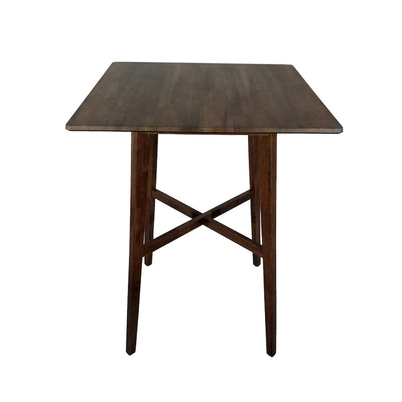 Table de bar moderne de 107 cm (42 pouces), pieds en bois d'hévéa et plateau stratifié