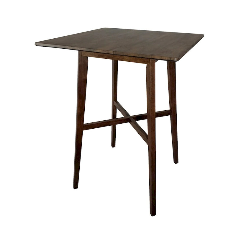 Table de bar moderne de 107 cm (42 pouces), pieds en bois d'hévéa et plateau stratifié