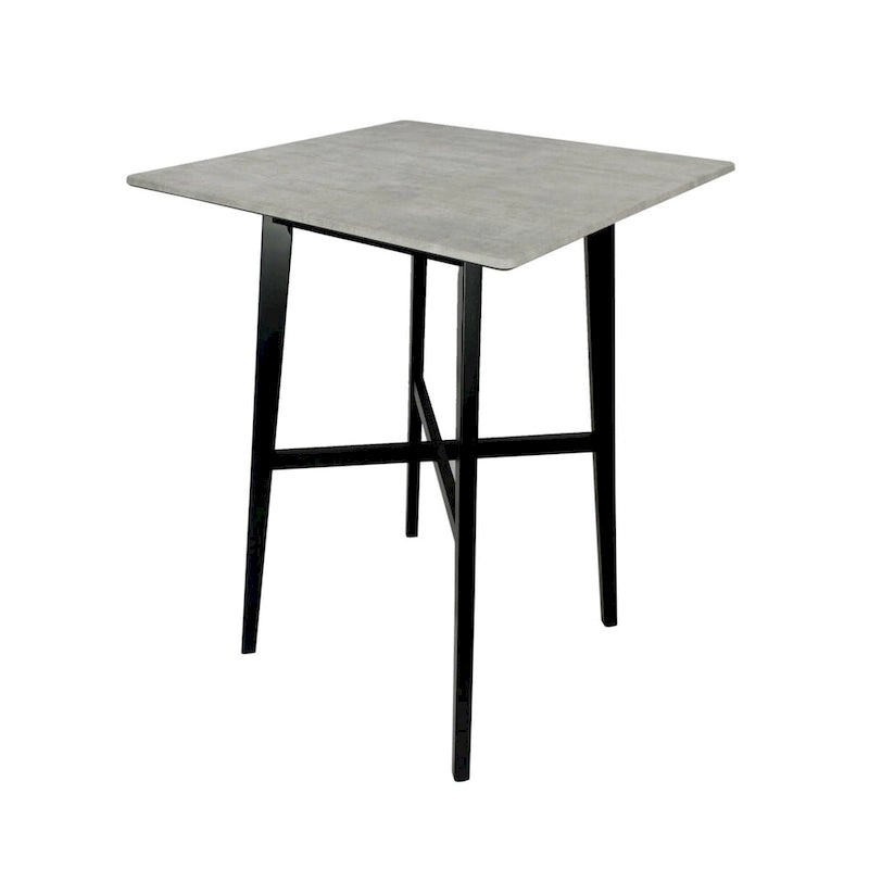 Table de bar moderne de 107 cm (42 pouces), pieds en bois d'hévéa et plateau stratifié