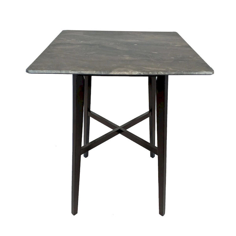 Table de bar moderne de 107 cm (42 pouces), pieds en bois d'hévéa et plateau stratifié