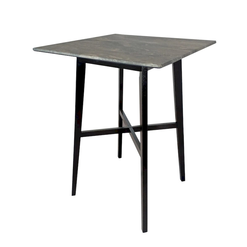 Table de bar moderne de 107 cm (42 pouces), pieds en bois d'hévéa et plateau stratifié