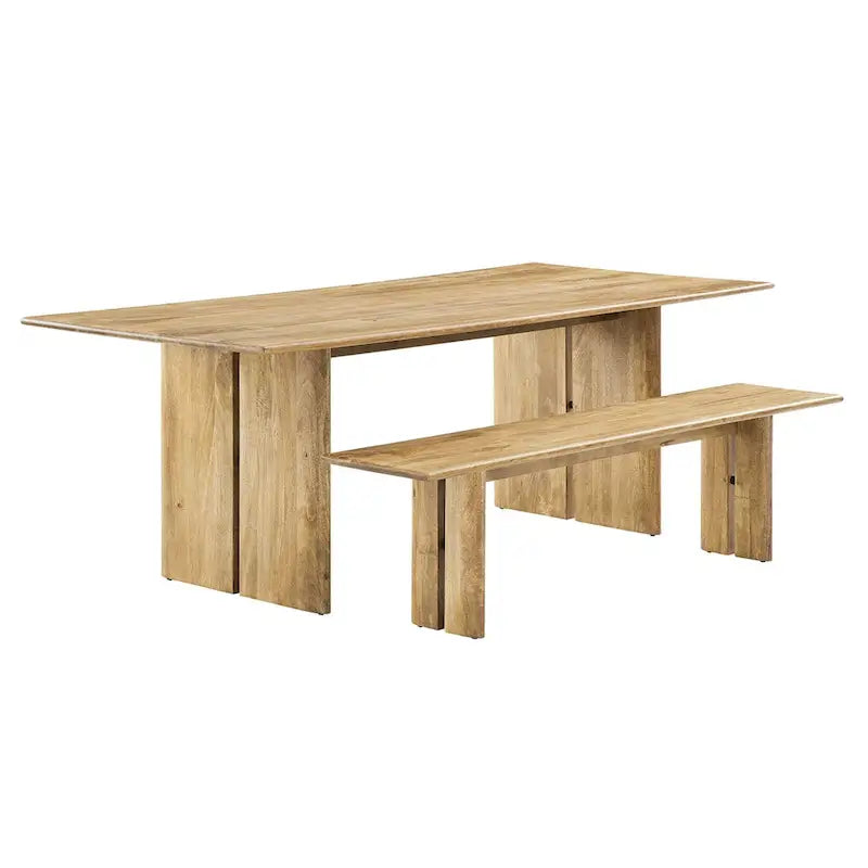 Ensemble table et banc de salle à manger en bois Amistad 86