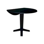 Table de salle à manger ronde à double abattant en bois massif de 42 pouces, hauteur comptoir