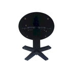 Table de salle à manger ronde à double abattant en bois massif de 42 pouces, hauteur comptoir