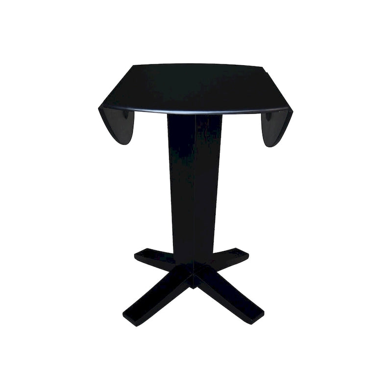 Table de salle à manger ronde à double abattant en bois massif de 42 pouces, hauteur comptoir