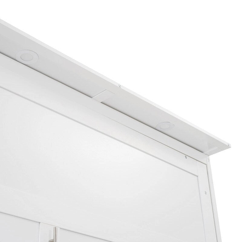 Lit escamotable mural Queen Size avec étagères, tiroirs et éclairage LED