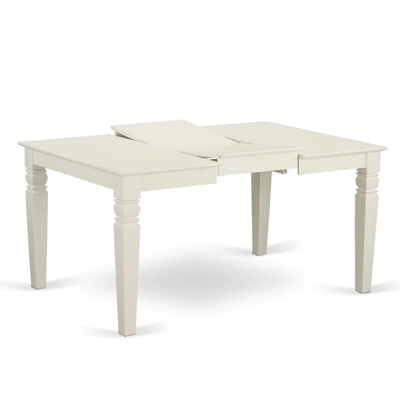 Ensemble de salle à manger East West Furniture comprenant une table de cuisine rectangulaire et des chaises, blanc lin (options de pièces)