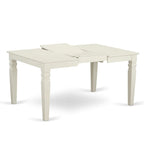 Ensemble de salle à manger East West Furniture comprenant une table de cuisine rectangulaire et des chaises, blanc lin (options de pièces)