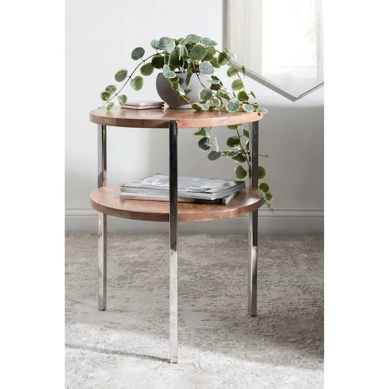 Table d'appoint ronde Kate and Laurel Lamaar - 19x19x25