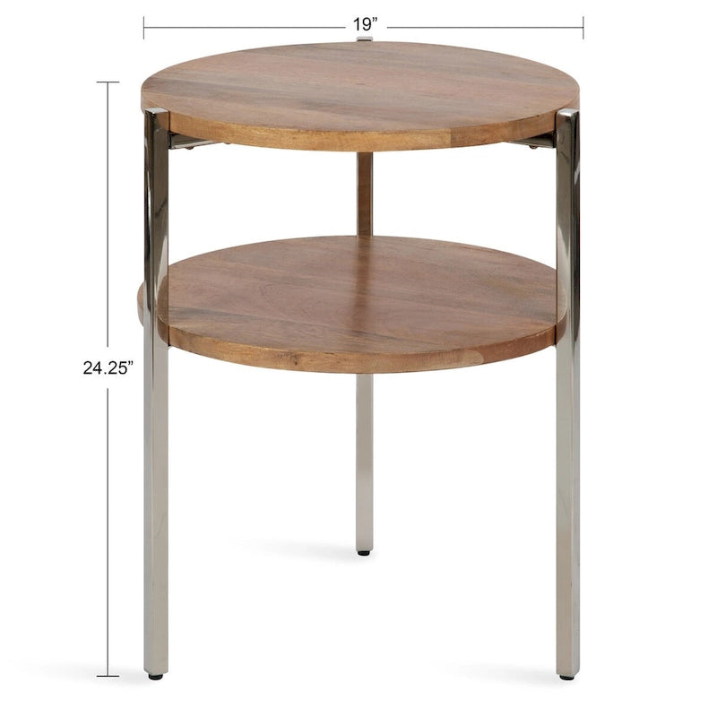 Table d'appoint ronde Kate and Laurel Lamaar - 19x19x25