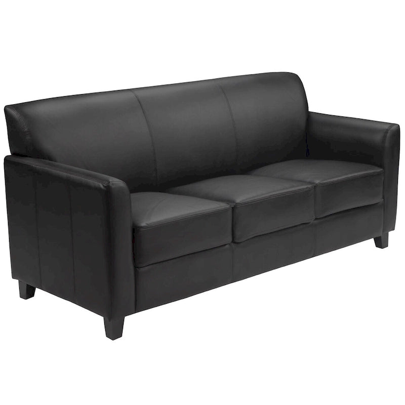 Benville Modern Black Leather Sofa