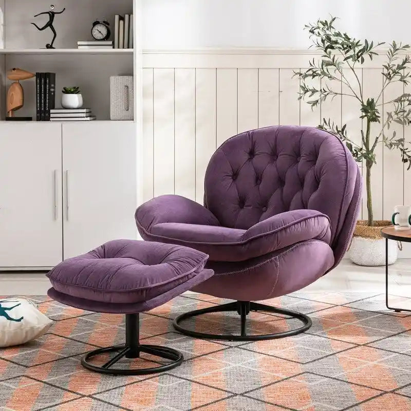 Fauteuil d'appoint gris avec repose-pieds, fauteuil TV, fauteuil de salon