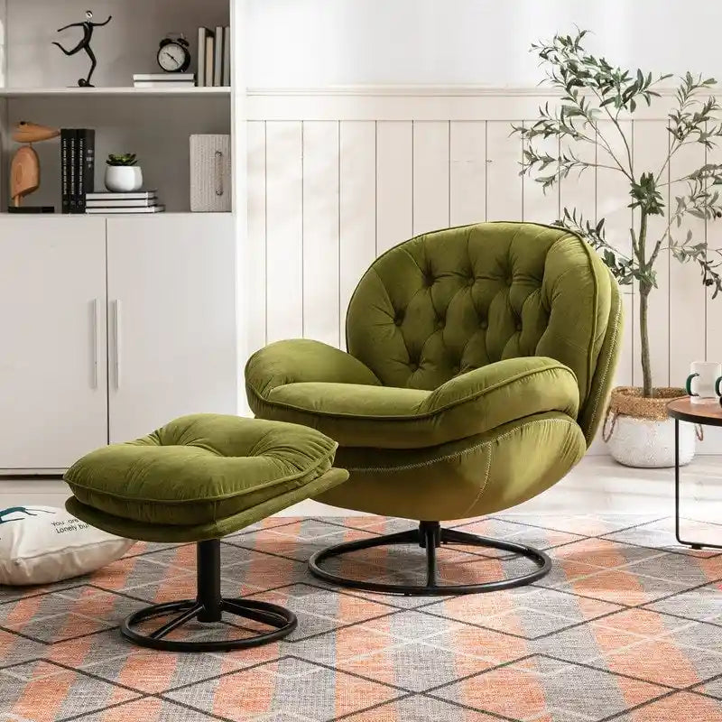 Fauteuil d'appoint gris avec repose-pieds, fauteuil TV, fauteuil de salon