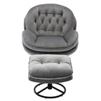 Fauteuil d'appoint gris avec repose-pieds, fauteuil TV, fauteuil de salon