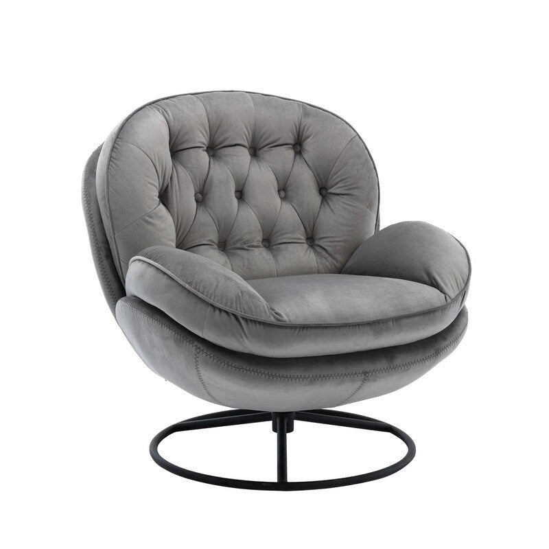 Fauteuil d'appoint gris avec repose-pieds, fauteuil TV, fauteuil de salon