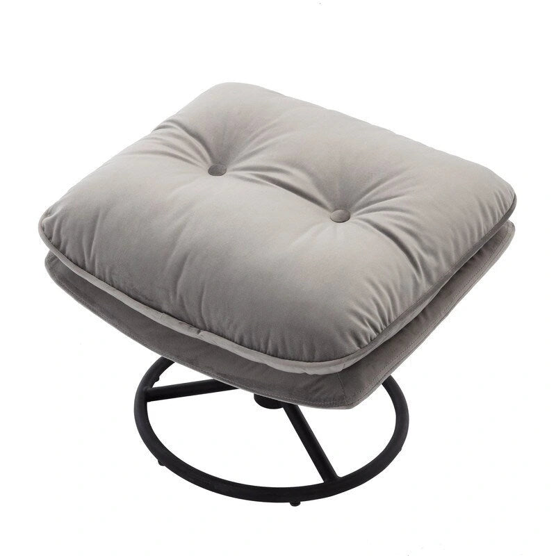 Fauteuil d'appoint gris avec repose-pieds, fauteuil TV, fauteuil de salon