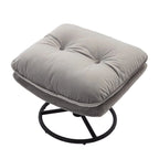 Fauteuil d'appoint gris avec repose-pieds, fauteuil TV, fauteuil de salon