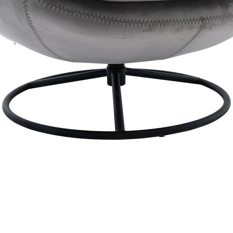 Fauteuil d'appoint gris avec repose-pieds, fauteuil TV, fauteuil de salon