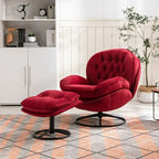 Fauteuil d'appoint gris avec repose-pieds, fauteuil TV, fauteuil de salon