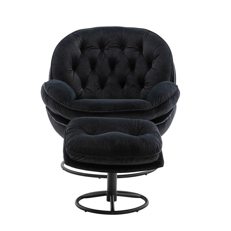 Fauteuil d'appoint gris avec repose-pieds, fauteuil TV, fauteuil de salon