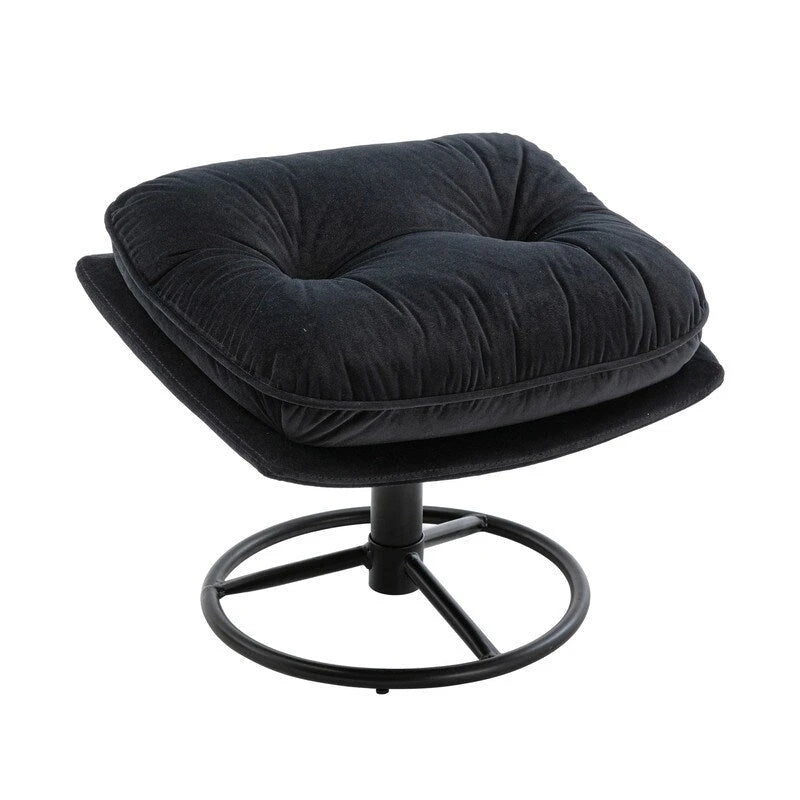 Fauteuil d'appoint gris avec repose-pieds, fauteuil TV, fauteuil de salon