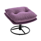 Fauteuil d'appoint gris avec repose-pieds, fauteuil TV, fauteuil de salon
