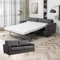 Canapé-lit moderne Luna en similicuir avec matelas à mémoire de forme