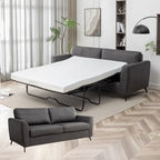 Canapé-lit moderne Luna en similicuir avec matelas à mémoire de forme