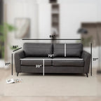 Canapé-lit moderne Luna en similicuir avec matelas à mémoire de forme