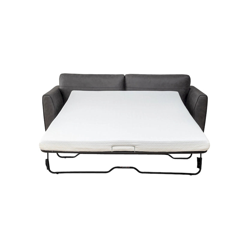 Canapé-lit moderne Luna en similicuir avec matelas à mémoire de forme