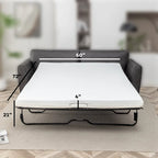 Canapé-lit moderne Luna en similicuir avec matelas à mémoire de forme