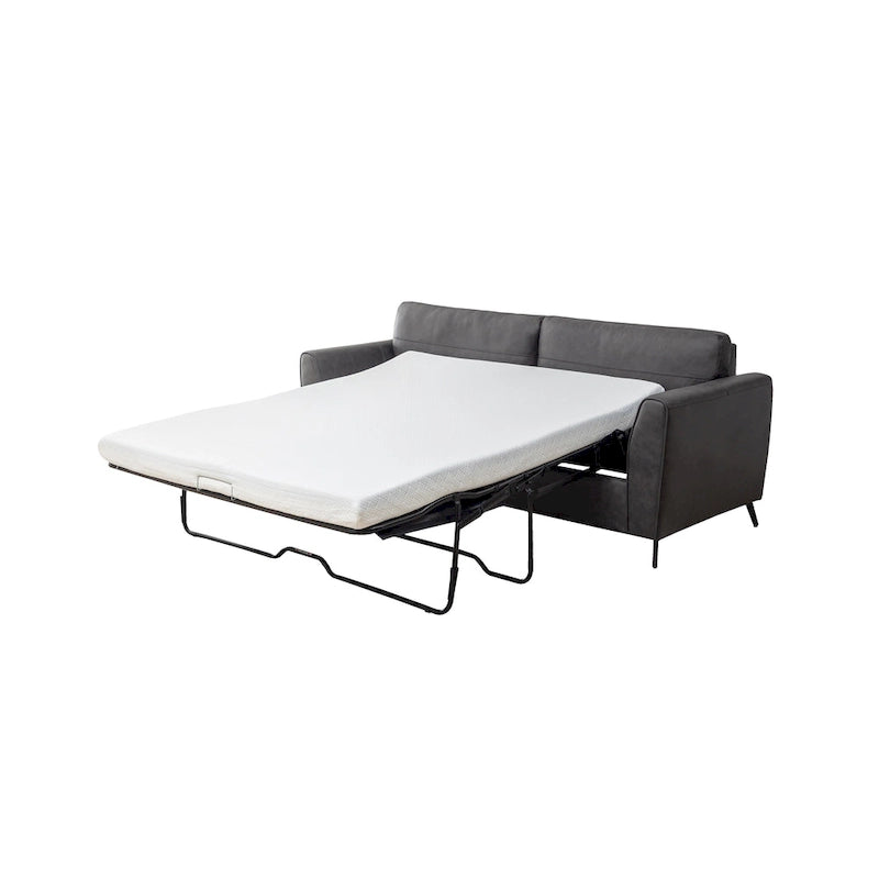 Canapé-lit moderne Luna en similicuir avec matelas à mémoire de forme