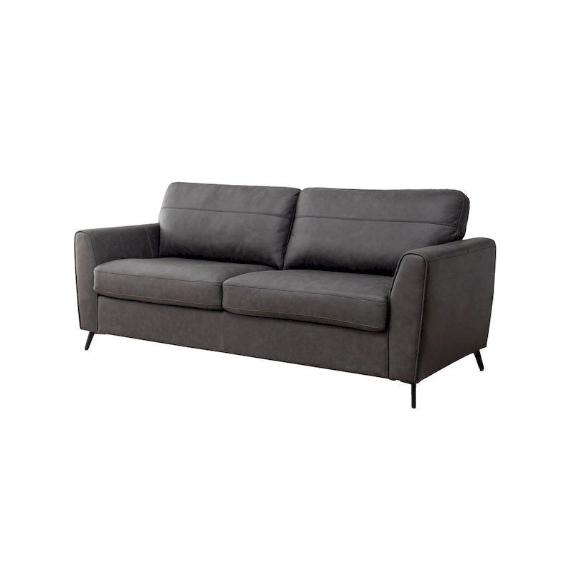 Canapé-lit moderne Luna en similicuir avec matelas à mémoire de forme