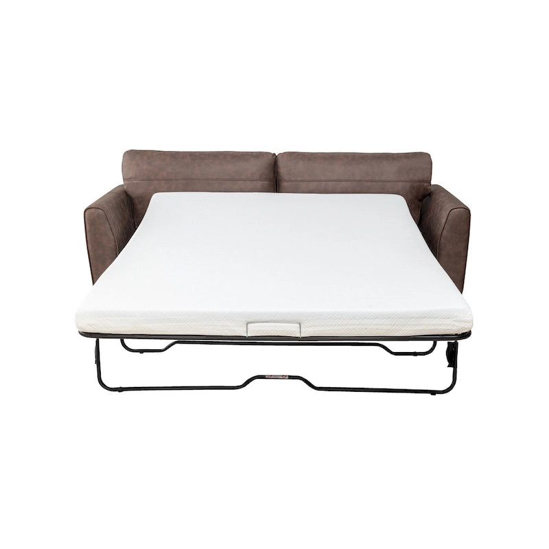 Canapé-lit moderne Luna en similicuir avec matelas à mémoire de forme