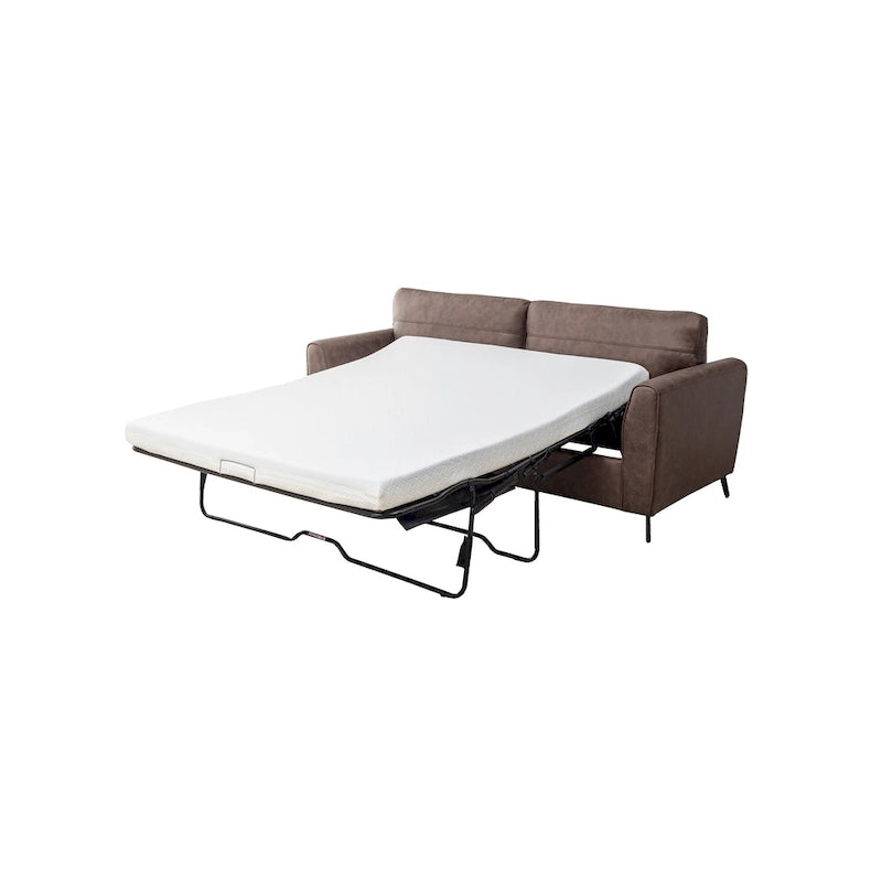 Canapé-lit moderne Luna en similicuir avec matelas à mémoire de forme