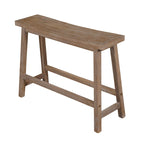 Banc à assise en selle de 84 cm (33 pouces) avec cadre incliné, en bois d'acacia brun antique sablé