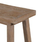 Banc à assise en selle de 84 cm (33 pouces) avec cadre incliné, en bois d'acacia brun antique sablé